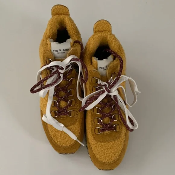 Rag & Bone | Retro Hiker Faux Shearling High Top Sneakers EU 38.5 US 8-8.5 NWT - Picture 6 of 12